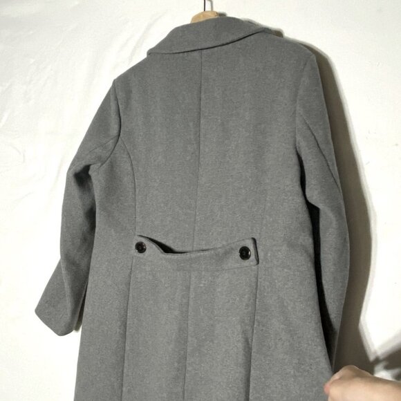 1 Madison Luxe Outerwear Grey Wool Blend Long Overcoat XL - Picture 8 of 12